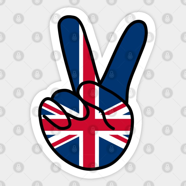 UK Flag V Sign Sticker by DiegoCarvalho